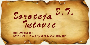 Doroteja Tulović vizit kartica